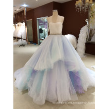 Princess Strapless Sleeveless Sky Blue Wedding Dress